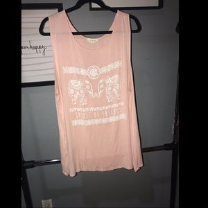 Pink plus size tank top